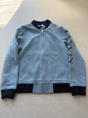 Lanvin kids Light Blue and Black Bomber Jacket